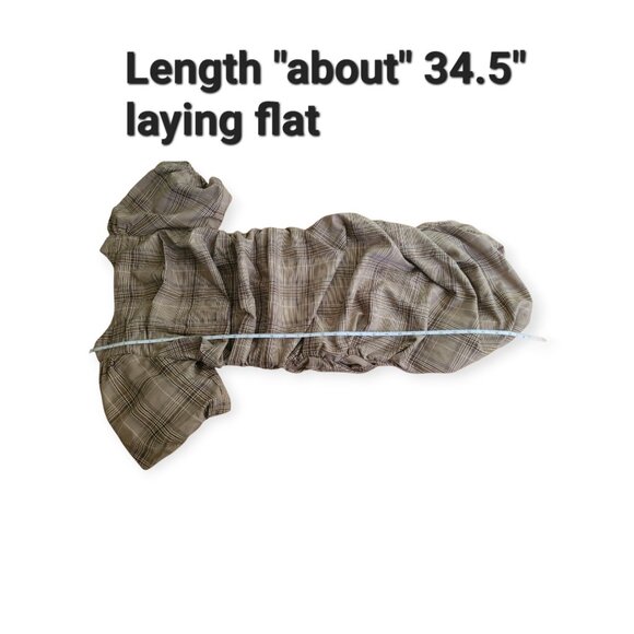 Revolve Majorelle tan plaid puff sleeve lace-up Darlene Mini Dress size S EUC - Picture 8 of 12